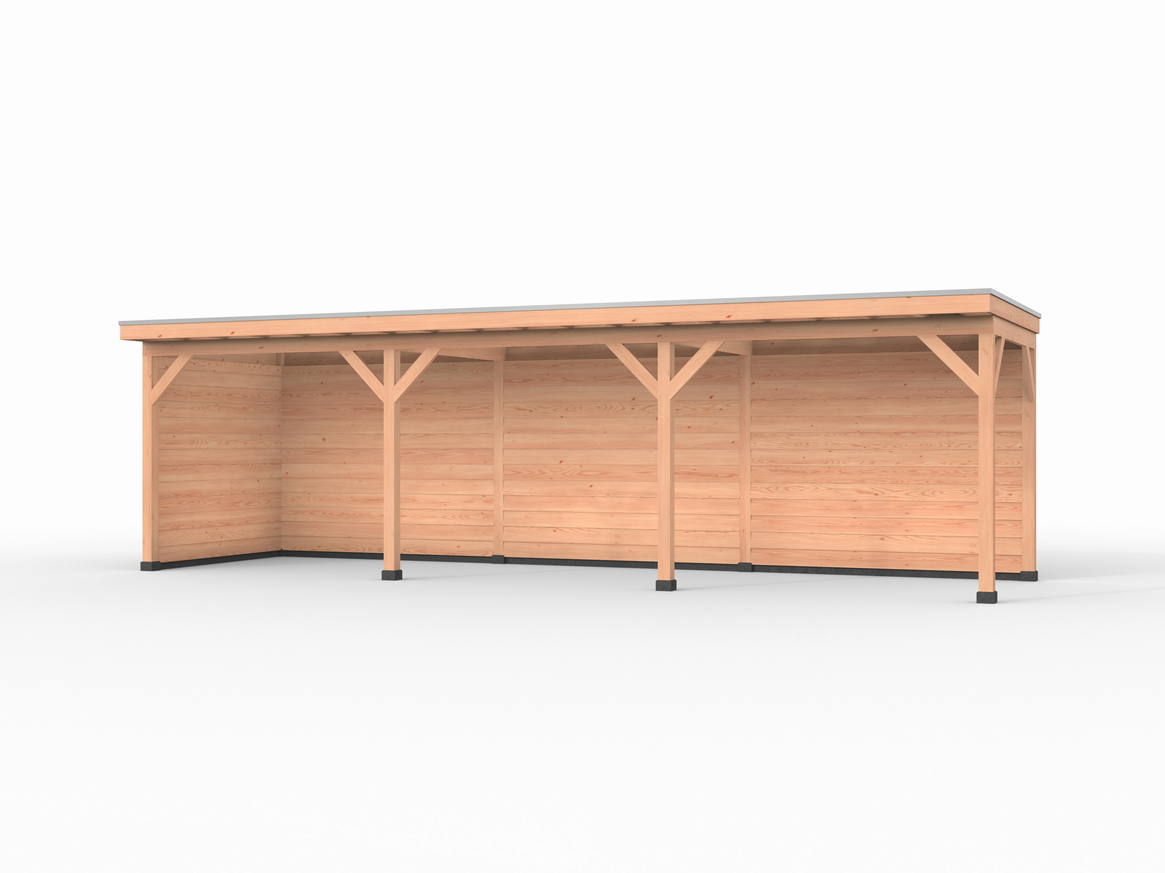 Douglas overkapping, 900 x 250, met achterwand en zijwand, Westwood Comfort - Afbeelding 1
